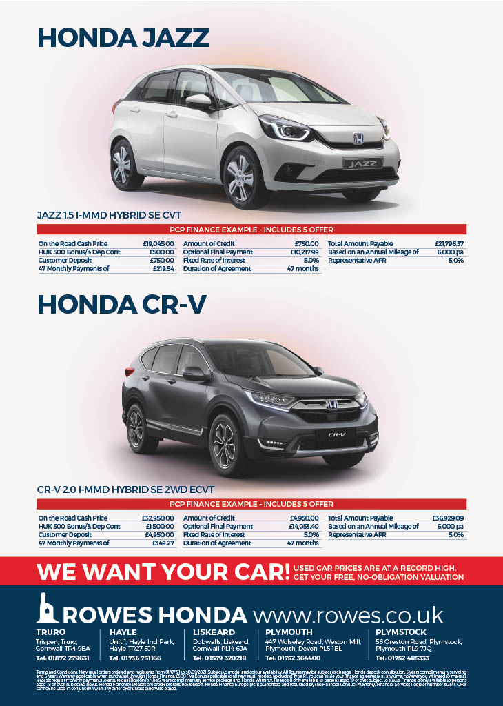 Honda CRV leaflet for Rowes Honda